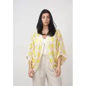 Elara Cardigan oversize écru / jaune