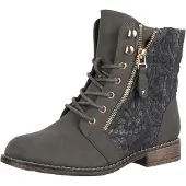 Elara Bottines à lacets gris foncé / noir