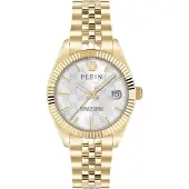 Philipp Plein Montre à affichage analogique 'Date Superlative' or / blanc perle