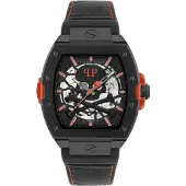 Philipp Plein Montre à affichage analogique rouge orangé / noir
