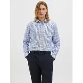 Jack & Jones Chemise 'JPRBLAPARKER' bleu foncé / blanc