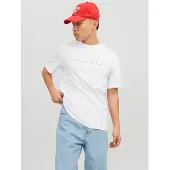 Jack & Jones T-Shirt 'JJEstar' bleu marine / blanc cassé