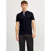 Jack & Jones T-Shirt 'JJEPaulos' bleu marine / blanc
