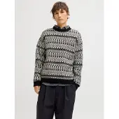 Jack & jones Premium Pull-over 'JPRBLUMAX FAIRISLE' gris / noir