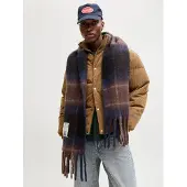 Jack & Jones Écharpe 'JACNorrebro' bleu marine / brun foncé