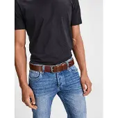 Jack & Jones Ceinture 'JJIPaul' marron / argent