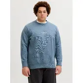 Jack & Jones Plus Sweat-shirt 'JJESoho' bleu / blanc