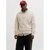 Jack & Jones Soho Quarter Full Zip Sweatshirt Beige M Homme