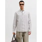 Jack & Jones Esummer Linen Blend Long Sleeve Shirt Gris L Homme