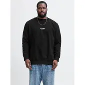 Jack & jones Plus Sweat-shirt 'JJESOHO' noir / blanc