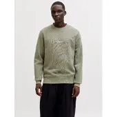 Jack & Jones Sweat-shirt 'JJESoho' olive / blanc
