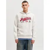 Jack & Jones Sweat-shirt rouge / noir / blanc chiné