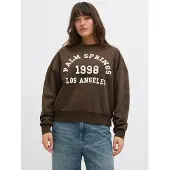 JJXX Sweat-shirt 'JXMERLE' brun foncé / blanc cassé