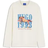 HUGO T-shirt en jersey de coton à imprimé graphique