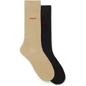 HUGO Lot de deux paires de chaussettes mi-hautes avec logo