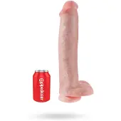 King Cock Godemichet 15 avec ventouse et testicules (38 cm, couleur chair)