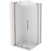 Mexen Velar L Cabine de douche 100x100cm, dépoli, cuivre brossé