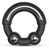 Marc Dorcel - anneau pénien renforcé avec insert métal - silicone noir
