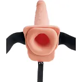 Pipedream Fetish Strap-On 7,5 - gode harnais éjaculant à sangles (couleur chair)