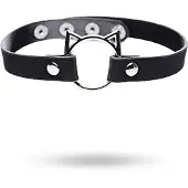XR Brands Collier Coquin Chaton Master Series - avec anneau tête de chat (noir)