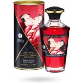 Shunga Huile chauffante aphrodisiaque et baisable Cerise flamboyante - 100 ml