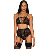 Obsessive Basitta Ensemble Lingerie 3 Pièces L/XL