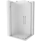 Mexen Velar L Douche coulissante 90x80cm, verre dépoli, détails chromés