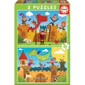 Educa Puzzle 2 en 1 Dragons et Chevaliers 17151