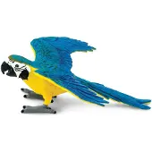 Safari Figurine d'ara bleu et or Ltd. - Figurine d'oiseau en plastique détaillée de 11,4 cm - Jouet éducatif pour garçons, filles et enfants de 3