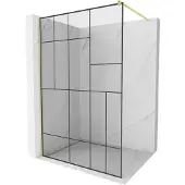 Mexen Kioto paroi de douche 120x200, motif noir, or