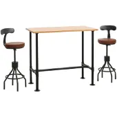 Mendler Ensemble table de bar + 2 tabourets de bar -N21