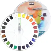Pebeo aquarelle Fine Boite Ronde en metal 24 demi godets