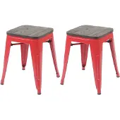 MCW 2x tabouret -A73, assise en bois incluse