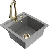 Mexen Vito 1 bac en granit avec mitigeur Elia, Gris - 6503-71-670101-50