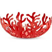 Alessi ESI01/29 R Mediterraneo Porte-Fruits en Acier Inoxydable Color avec Rsine Epoxy Rouge