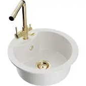 Mexen Diego 1 bac en granit avec mitigeur Duero, blanc - 6512-20-671600-50