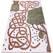 Rugsx Tapis FUN Honey pour enfants, ours, abeilles crème 180x270 cm