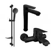 Mexen Pecos DF05 ensemble de baignoire, Noir - 72713DF05-70