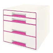 Leitz Wow - Bloc de classement - 4 tiroirs - Rose