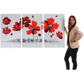 MCW Peinture à l'huile réalisée à la main sur le thème du coquelicot