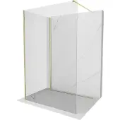 Mexen Paroi de douche Kioto Walk-in 140 x 85 cm, transparente, dorée brossée - 800-140-212-55-00-085