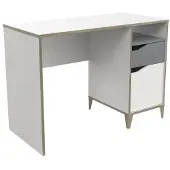 Demeyere Bureau - GENIUS - 1 porte - Blanc et Gris - 106,6 x 50 x 76,4 cm - Design contemporain