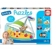 Educa Puzzle 5x 2-5 pièces Véhicules II 18059