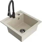 Mexen Vito 1 bac en granit avec mitigeur Elia, Beige - 6503-69-670101-70