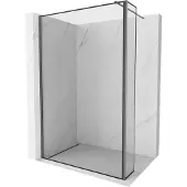 Mexen Paroi de douche Kioto Walk-in 110 x 40 cm, cadre noir, finition brossée gris métallisé - 800-110-212-66-70-040