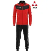 Givova Ensemble de survêtement - - Visa - Rouge/Noir - Taille 3XL - Polyester triacétate 220 Gsm - Football