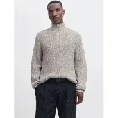 Jack & Jones Pull-over 'JORBLEECKER' noir / blanc chiné