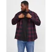 Jack & Jones Gingham Plus Size Long Sleeve Shirt Bleu 5XL Homme