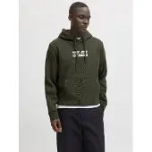 Jack & Jones Sweat-shirt 'JJECorp' écru / olive / blanc
