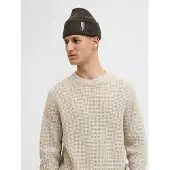 Jack & Jones Bonnet 'JACColl' brun foncé / blanc